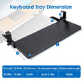 Keyboard Mouse Tray Under Desk Retractable Slide Out Drawer with C Clamp by DailySale