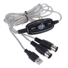 Keyboard to PC Adapter USB In-Out MIDI Interface Music Recording Converter