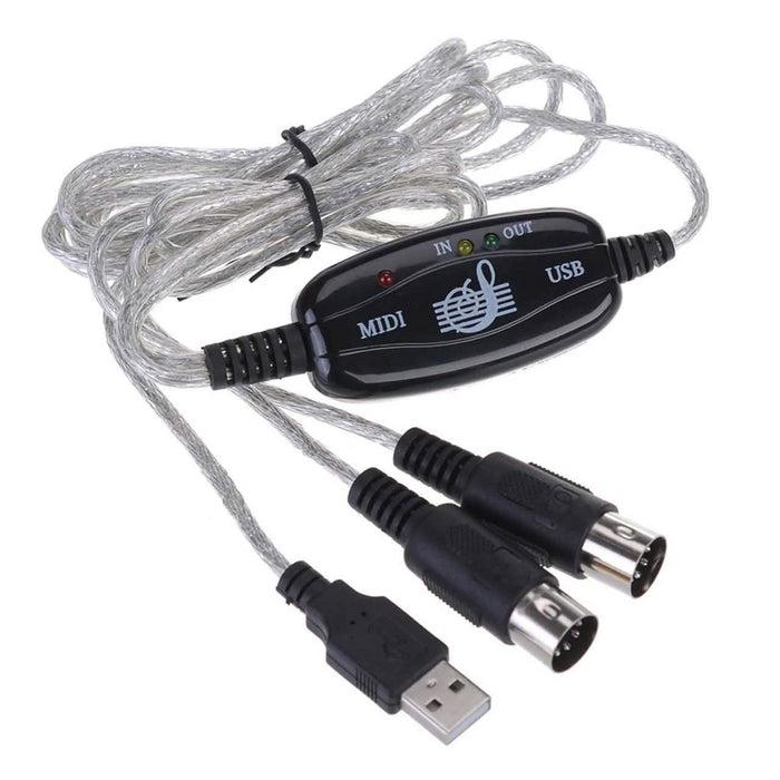 Keyboard to PC Adapter USB In-Out MIDI Interface Music Recording Converter by DailySale