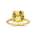 4.00 Ct Round Yellow Sapphire Prong 18k Yellow Gold Over Silver Solitaire Ring by Fine Color Jewels