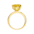 4.00 Ct Round Yellow Sapphire Prong 18k Yellow Gold Over Silver Solitaire Ring by Fine Color Jewels