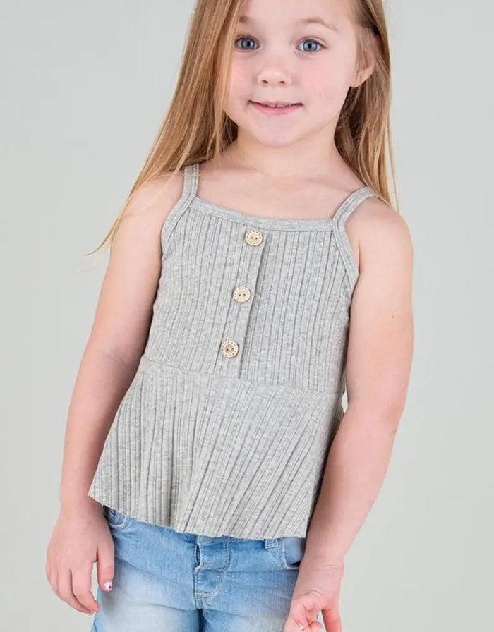 Kids Cotton Ribbed Peplum Top by Boutique 23
