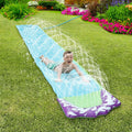Kids Single Water Slide Lawn Surfing Racing Lane Slip Splash Spray Sprinkler by DailySale