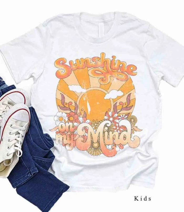 Kids Sunshine State of Mind Graphic Tee - White by Boutique 23
