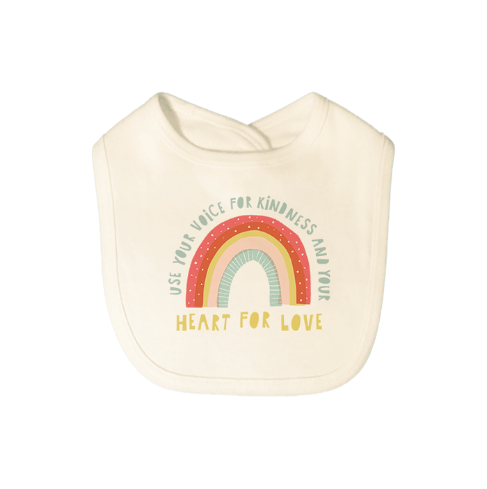 graphic bib | kindness rainbow by Finn + Emma