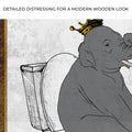 King Elephant On Toilet Canvas Wall Art by Tailored Canvases