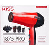 KISS Red Tourmaline Ceramic Hair Dryer with 4 Styling Attachments