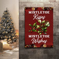 Kisses And Wishes Mistletoe Sign by Tailored Canvases