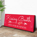 Kissing Booth "Open For Business" Sign by Tailored Canvases