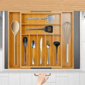 Kitchen Bamboo Expandable Cutlery Utensil Drawer Organizer by DailySale