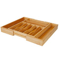 Kitchen Bamboo Expandable Cutlery Utensil Drawer Organizer by DailySale