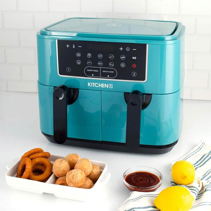 Kitchen HQ 10-in-1 9-Quart Dual Air Fryer with Kebabs (Refurbished) by DailySale