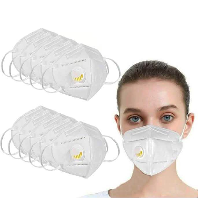 KN95 White Disposable Face Masks with Flow Exhalation Valve by DailySale