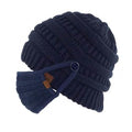 Knit Beanie with Matching Hook-On Mask by DailySale