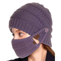 Knit Beanie with Matching Hook-On Mask by DailySale