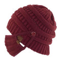 Knit Beanie with Matching Hook-On Mask by DailySale