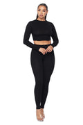 Knit Cropped Legging Set by The House of Stylez
