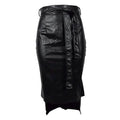 Knotted PU Leather Slit Skirt by DailySale