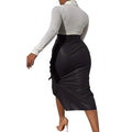 Knotted PU Leather Slit Skirt by DailySale