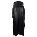 Knotted PU Leather Slit Skirt by DailySale