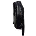 Knotted PU Leather Slit Skirt by DailySale