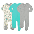 3pc footie set | koala vintage aqua & heather grey by Finn + Emma
