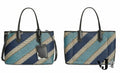 Calvin Klein Womens Jacky Raffia Leather Trim Tote Handbag by Vanessa Jane