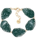 Alfani Gold-Tone Colored Palm Leaf Flex Bracelet by Vanessa Jane