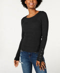 Hooked up by Iot Juniors Lace-up Rib-Knit Sweater, Size XS by Vanessa Jane