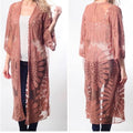 Rebellion Again Mauve Long Lace Kimono Duster by Vanessa Jane