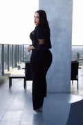 La Mesh Inserted Fashion Jumpsuit by Fasheabe