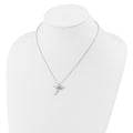 Lab Created Opal and CZ Dragonfly Necklace Sterling Silver by Fine Color Jewels