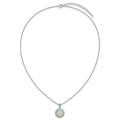 Lab Created Opal and CZ Halo Circle Necklace Sterling Silver by Fine Color Jewels