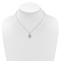 Lab Created Opal and CZ Halo Circle Necklace Sterling Silver by Fine Color Jewels
