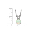 Lab Created Opal Split Bail 18 Inch Necklace Sterling Silver by Fine Color Jewels