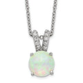 Lab Created Opal Split Bail 18 Inch Necklace Sterling Silver by Fine Color Jewels
