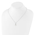 Lab Created Opal Teardrop 18 Inch Necklace Silver by Fine Color Jewels