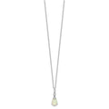 Lab Created Opal Teardrop 18 Inch Necklace Silver by Fine Color Jewels