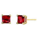 Lab-Created Ruby 10k Gold Plated Red Ruby Stud Earrings by DailySale