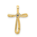 Lab Created Sapphire and Diamond Cross Pendant Gold by Fine Color Jewels