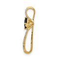 Lab Created Sapphire and Diamond Cross Pendant Gold by Fine Color Jewels