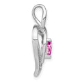 Lab Created Sapphire and Diamond Heart In Heart Pendant by Fine Color Jewels