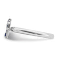 Lab Created Sapphire Silver Stackable Cross Ring by Fine Color Jewels