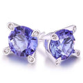Lab Created Tanzanite Stud Earring in 18K White Gold Plating by DailySale
