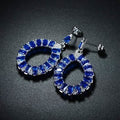 Lab-Created Teardrop Chandelier Earrings in Rhodium Plated by DailySale