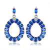 Lab-Created Teardrop Chandelier Earrings in Rhodium Plated