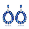 Lab-Created Teardrop Chandelier Earrings in Rhodium Plated by DailySale