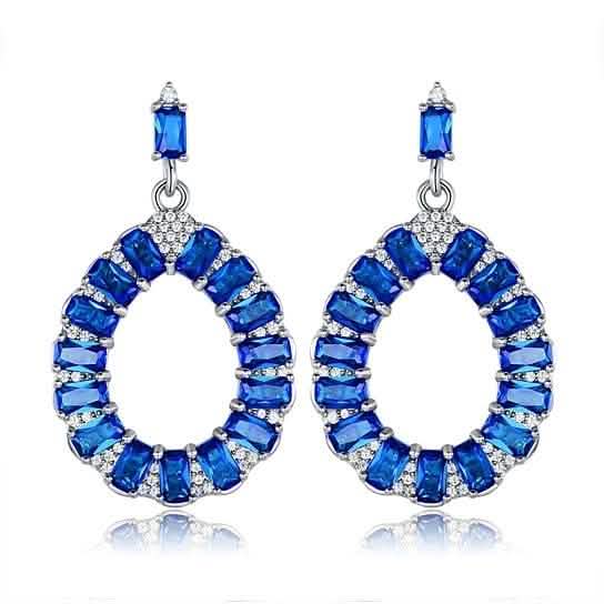 Lab-Created Teardrop Chandelier Earrings in Rhodium Plated by DailySale
