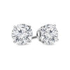 Lab Created White Topaz 6mm Round Cut 925 Sterling Silver Stud Earrings