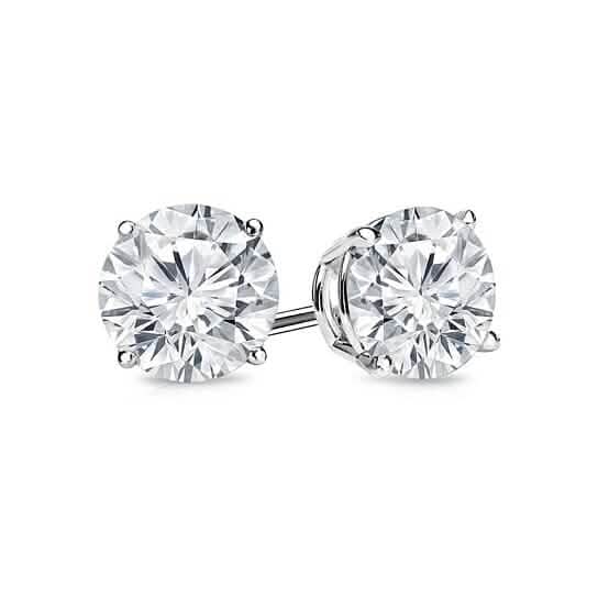 Lab Created White Topaz 6mm Round Cut 925 Sterling Silver Stud Earrings by DailySale